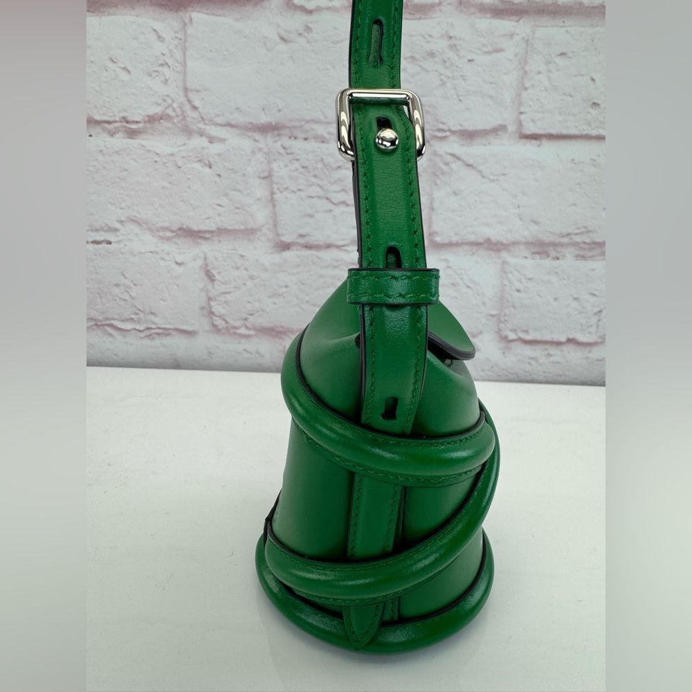 Alexander McQueen Bucket Mini Curve Green Bag - Picture 5 of 10